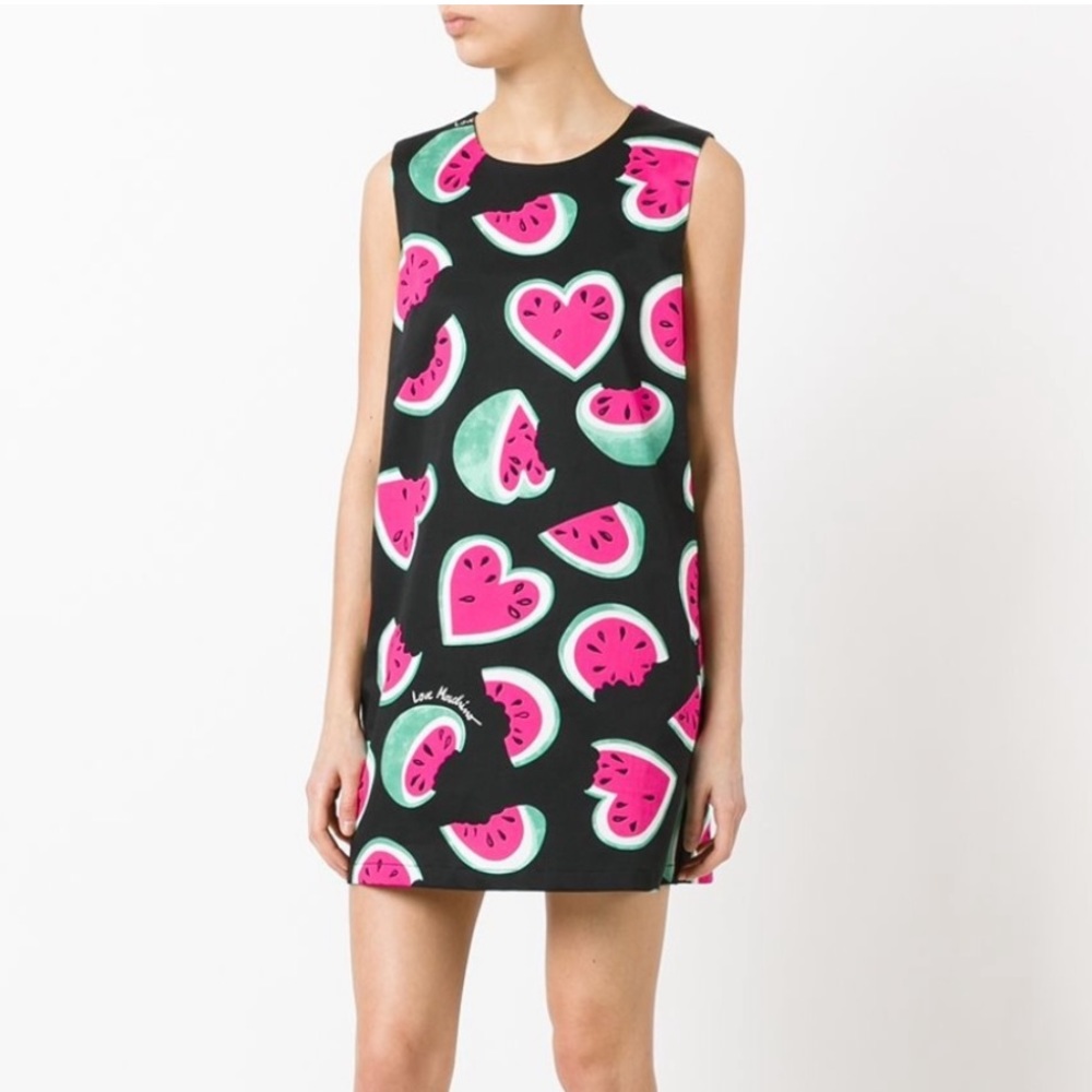 Love Moschino Black Dress with Watermelon Print